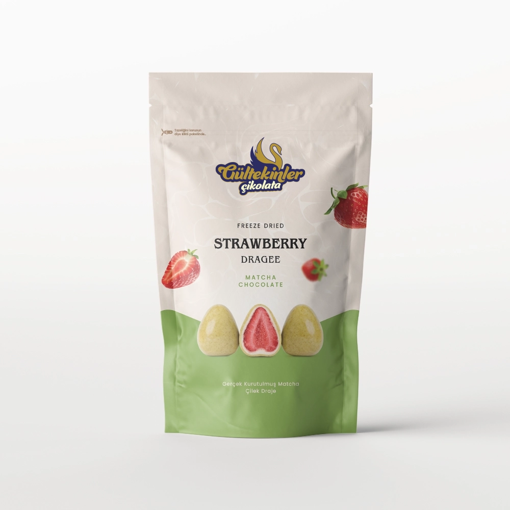 Matcha Freeze Çilek Draje 1 Gültekinler Çikolata Matcha Freeze Çilek Draje doypack